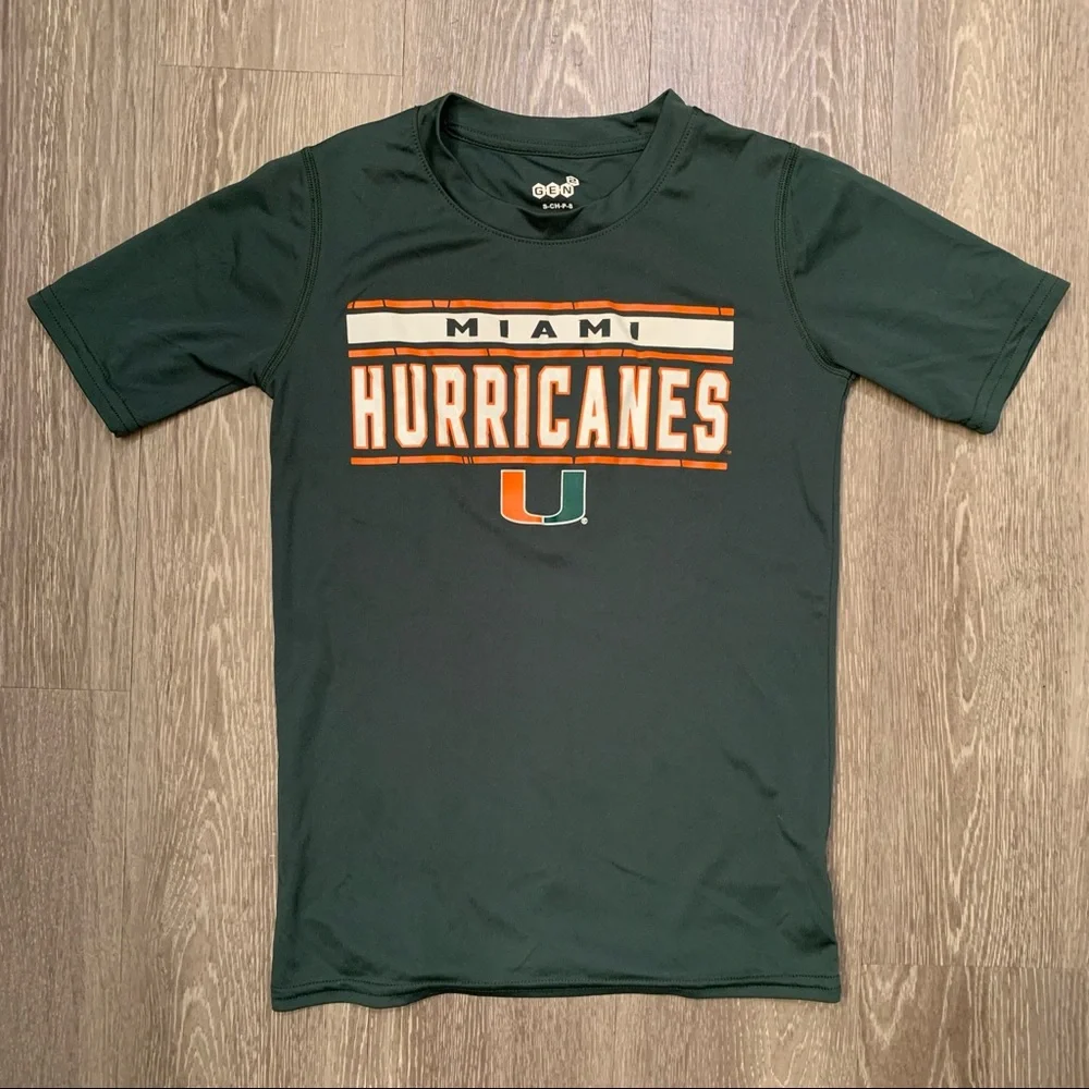 Miami Hurricanes Gen2 Athletic Moisture Wicking Shirt Youth Boy’s Size Small (8)